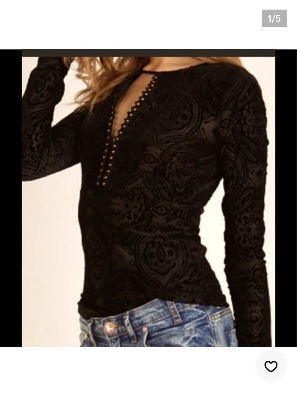 Free People Velvet City Limits Burnout Top Size Xs